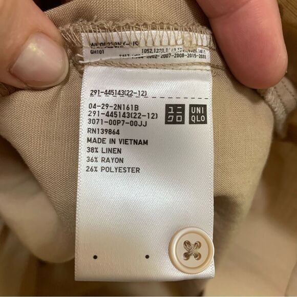 Uniqlo tan linen blend romper play suit size xl - Picture 6 of 8